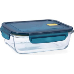 Quid Astral 21 x 16 x 7 cm 104 cl Rectangular Airtight Glass Food Storage Container, Blue