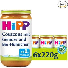 HiPP Couscous with Vegetables and Organic Chicken, Pack of 6 (6 x 220 g)