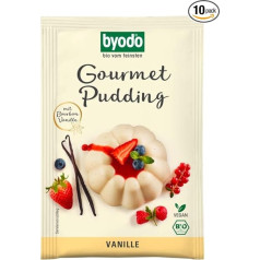 Byodo Gourmet Organic Vanilla Pudding, Pack of 10 (10 x 36 g), Gluten Free, Vegan Dessert, Easy Prepared, Ideal for Desserts and Baked Goods, Organic Quality