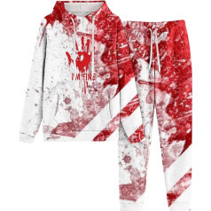 Women's Sports Suit, Hoodies and Sports Trousers, Hoodie Set, Bloody Horror Tracksuit Set, 2-Piece Cap, Tracksuit, Casual, Loose Lounge Set, Stylish 2024 Sports Outfit, Jogger