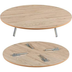 Dekonaz Yer Sofra Round Folding Table with Folding Feet Ideal for Baked Goods Preparation and Dishes Size Diameter 70 cm