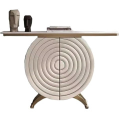 Cenz-888 Console Table with Storage Cabinet, Slim Faux Marble Sofa Table, Modern Console/Accent Table for Living Room, Dining Room, Entryway (Small)