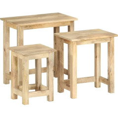 Bowekam Home & Garden 3 Piece Solid Mango Wood Nesting Tables Furniture Choice