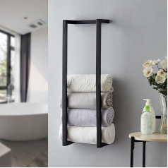 Roeveca Rolled Towel Rack, Towel Rack for Bathroom, Wall Mounted Metal, Bathroom Organiser, Bath Towel Holder, Small Spaces, Bathroom Towel Storage - Black