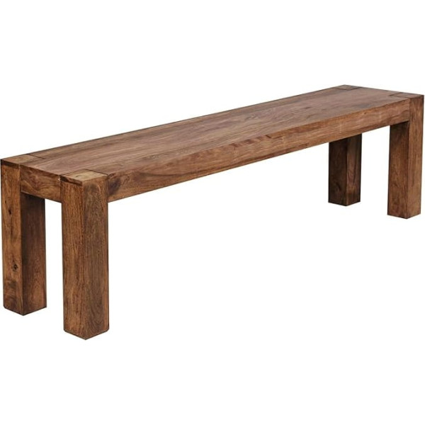 ‎Kadima Design KADIMA DESIGN Country House Style Bench Solid Wood Acacia Sheesham 160/180 x 45 cm 200/250 kg Load Handmade Colour: Brown Size: 160 x 35 x 45 cm