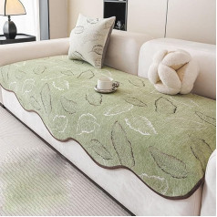 Bhccy Chenille Sofa Covers for Section Sofa Set, Couch Cover, Washable Couch Protector, Super Soft Non-Slip Sectional Couch Cover (Green, 90x240cm)