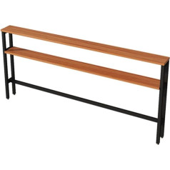 Layiqimn Konsolentisch Schmaler Eingangstisch, Industrie-Konsolentisch, 15/20 cm tief, schmaler Hochtisch mit Stauraum, rustikaler schmaler Beistelltisch mit 2 Ablagen für hinter dem Sofa, Wohnzimmer, Eingang