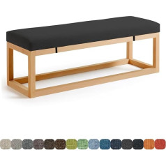 Lsjoaw Bench Cushion, Seat Cushion, 80 x 40 x 3 cm, Chair Cushion, Bench Cushion Swing with Removable Cover for Windowsill, Outdoor, Garden Furniture, Patio, Indoor Seat, Black