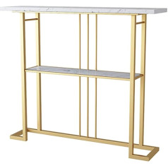 Cafiedr Coffee Table Marble Console Table, Simple Living Room Sofa Table, Balcony Storage Table, Home Decoration Set, White