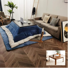 Kukixo Kotatsu Board Verwarming Japanese Stijl, Winter Deken Warm Massief Hout Tile, Huisverwarming Tatami Salon Board Oval Board Coffie Boards Onder Counter Board Computer Bureauverwarmer, 5 Sets (Colour: Blue,