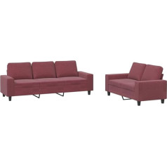 Hetftjn Sofa Sets Sofas & Couches Camping Couch Camping Chair – 2-Piece Sofa Set Wine Red Fabric for Office Teenager's Room Seating Room Relaxation Room