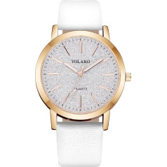 OFFCUP Women's Watch, Women's Analogue Quartz Watch with Leather Strap, Watches Women's Simple Business Classic Watch Casual Quartz Watch Dress Watch, 3 Hands, 39 mm Case Size