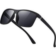 suoso Polarised Sunglasses Men Women Unisex Black Retro Ultralight Frame UV400 Protection Sunglasses Polarised Classic Glasses for Driving Business Trip Travel