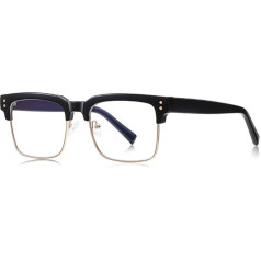 VFDHN Clear Lens Square Glasses Frame for Men Filter Glasses Male Acetate Grey Green Rivets Decoration