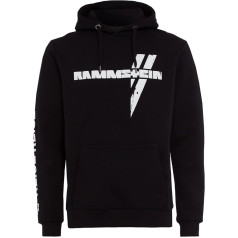 Rammstein Hoodie White Cross Black Official Band Merchandise with Chest, Back and Sleeve Print