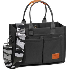 Captain Blues Women's Canvas Bag, Large Tote Bag, Work Bag, Handbag, Shoulder Bag with Compartments for University, School, Shopper