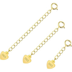 ALEXCRAFT 925 Sterling Silver Chain Extension Chain Necklace Anklet Bracelet Extension Chain for Jewellery Making Pack of 3 1 2 3 Inches