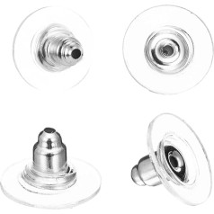 Pack of 50 Earring Stopper Stud Buckle Universal Earring Safety Ball Stud Earrings Clear Rubber Earring Back Coupling for Women Closure Earring Stopper Plastic