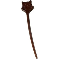 Cute Cat Hair Clip Wooden Cartoon Cat Hair Clip Handmade Carved Animal Hairpin Antique Hemfu Headpiece Hair Accessories