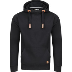 riverso RIVNiklas Men's Hoodie, Regular Fit Hoodie, Pocket, Pullover, Streetwear, Crossover Collar, Hood, Grey, Brown, Green, Red, Blue, Black, Beige, S, M, L, XL, XXL, 3XL, 4XL, 5XL