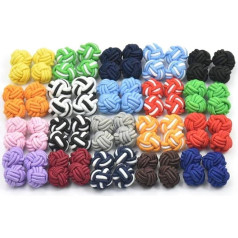 20, 50, 100 Pairs of Plain and Mixed Colours Silk Knot Cufflinks