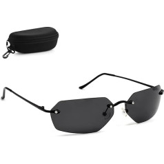 UINOFER Men's Sunglasses Polarised Black, Matrix Agent Sunglasses Men's Polarised W/Smoke Lenses, Unisex Vintage Sunglasses