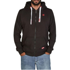 riverso RIVNoah Men's Hooded Jacket, Regular Fit Hoodie with Pockets, Zip, Sweat Jacket, Streetwear, Training Jacket, Brown, Red, Blue, Black, Green, Grey, S, M, L, XL, XXL, 3XL, 4XL, 5XL