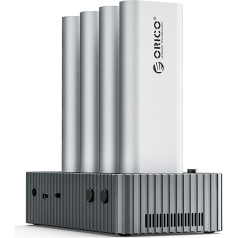 Orico IT48N-C dokstacija ar klonēšanas funkciju 4 M.2 NVME diskdziņiem - pelēkā krāsā