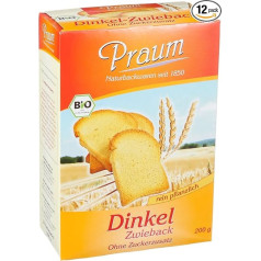 Friedrichsdorfer Spelt Rusks, Pack of 12 (12 x 200 g Bags) Bio