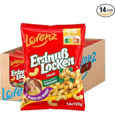 Lorenz Snack World Peanut Curls Classic Pack of 14 (14 x 120 g)