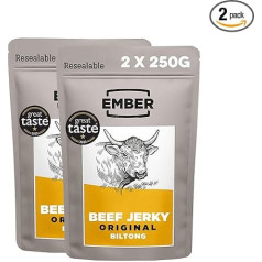 Ember Snacks - Biltong snack (2 x 250 g original) made from British and Irish beef - high protein content - flavour