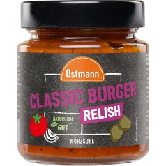 Ostmann Spices - Burger Relish Seasoning Sauce | Spicy Sour Sauce for Grilled Meat, Burgers and Hot Dogs or as a Dip | With Natural Ingredients | 220 g in Glass
