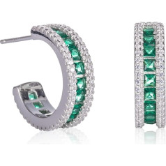 Namana 925 Sterling Silver Earrings for Women with Coloured Stones, Sterling Silver Earrings with Coloured Stones, Coloured Earrings for Women and Girls