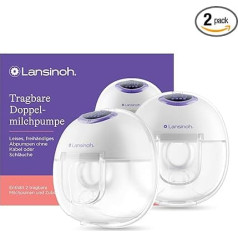 Lansinoh Portable Electric Double Breast Pump - Hands Free and Quiet Pumping Without Cables & Hoses - Rechargeable Battery - Easy Operation & Cleaning - Handsfree