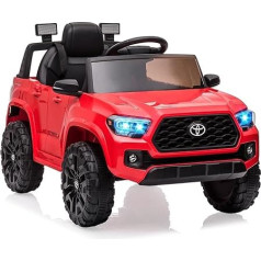 12 V Children's Electric Car, Electric Car for Children with Parent Remote Control, Spring Suspension, Seat Belt, Soft Start, LED Light, Electric Car Children from 3 Years, Red
