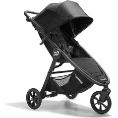 Baby Jogger City Mini GT2 Lightweight Combination Pushchair | 4WD Suspension for All Terrain | Quick Folding with One Hand Small Buggy | Opulent Black (Black)