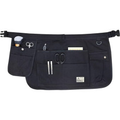 oUyOo Canvas Garden Apron With Multiple Pockets Half Waist Drawing Apron For Home Garden Painting Crafts Woodworking, Black
