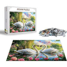 Puzzle Blume Puzzle 2000 Teile Schwan Holzpuzzle Erwachsene, Premium Quality Klassische Wooden Lernspiel DIY Klassische Spaß Jigsaw Erwachsene, Challenging Game Jigsaws für Wohnkultur Geschenk x-1551