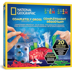 NATIONAL Geographic Disgusting Chemistry Kit - 20 Slimy Science Experiments for Kids, Dissect Brain, Burst Blood Cells & More, Great Mint Set