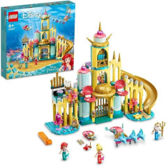 LEGO 43207 Disney Arielles Unterwasserschloss, Prinzessinnen-Spielzeug-Schloss, Geschenkidee für Mädchen und Jungen ab 6 Jahren mit Arielle die kleine Meerjungfrau und 4 Delfin-Tier-Figuren