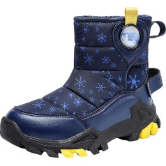 Snow Ankle Boots Children's Girls Boys Snow Boots Outdoor Warm Comfortable Non Slip Mid Calf Padded Small Big Kids Winter Shoes Winter Shoes 32 Waterproof