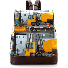 Construction Works Along the Street Personalisierte Schultaschen Büchertaschen für Teenager, Mehrfarbig, 27x12.3x32cm, Rucksack Rucksäcke
