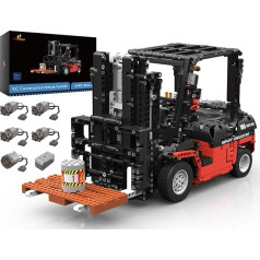 Technik Forklift Building Blocks, 61103 Technic Car Clamping Blocks with 2.4 GHz RC Remote Controlled, Construction Vehicles Model Kit, Gift for Adults and Boys