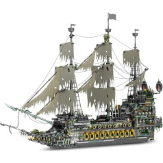 Pirate Ship Technology Clamping Blocks, Large Flying Dutch Ship Sailing Ship Building Blocks, Modular Buildings Christmas Gifts for Adults, 66037 Model (5266 Pieces)
