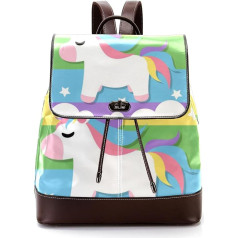 Personalisierte Schultaschen Büchertaschen für Teenager, Regenbogen-Einhorn-Hintergrund, Mehrfarbig, 27x12.3x32cm, Rucksack Rucksäcke