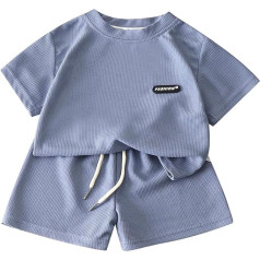 Clothing Sets for Boys Cute Printed Children's Set Short Sports T-Shirt and Shorts Checked Short Sleeve Top Short Casual Clothing Beach Trousers Two Piece Children's Suits Gifts Teenagers