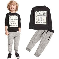 IQYU Children's Boys Suit Kids Boys Trousers Toddler Pretty Black Grey + Blouse 1 Set Casual Boys Outfits & Set Clothing Toddler
