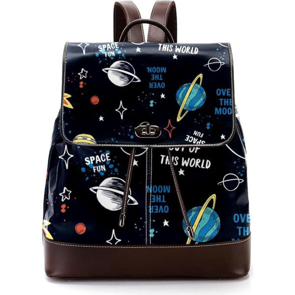 Cartoon Fun Space Rocket Planet Stars Personalisierte Schultaschen Büchertaschen für Teenager, Mehrfarbig, 27x12.3x32cm, Rucksack Rucksäcke