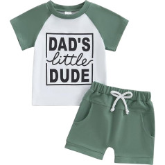 Baby Boy Outfits Casual Crew Neck Letter Print Short Sleeve + Elastic Waist Shorts Sets Toddler Baby Boys 2 Pieces Summer Clothes for Toddler 2 Pack