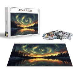 Puzzle Aurora Puzzle 1000 Teile Landschaft Holzpuzzle Erwachsene, Premium Quality Klassische Wooden Lernspiel, DIY Klassische Spaß Jigsaw Erwachsene, Challenging Jigsaws für Wohnkultur Geschenk x-514